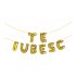 Set baloane litere Te iubesc auriu
