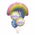 Set 5 baloane folie și latex, curcubeu, Happy Birthday
