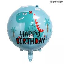 BALON-FOLIE-HAPPY-BIRTHDAY-DINOZAUR-ALBASTRU-45-CM