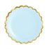 Set 6 farfurii party albastre cu margine aurie 18 cm