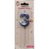 Lumânare tort, culoare albastru metalizat, 15 cm, cifra 3