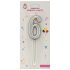 Lumânare tort argintiu 12cm cifra 6