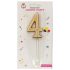 Lumânare tort auriu 12cm cifra 4