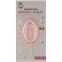 Lumânare tort roz 6 cm, cifra 0