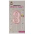 Lumânare tort roz 6 cm, cifra 3