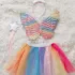 Set costum multicolor cu aripioare