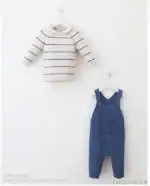 Set salopeta si pulover tricot fin  albastru