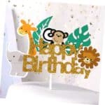 Topper tort Happy birthday jungle, animăluțe