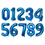 Baloane folie in forma de cifre 1, 2, 3, 4, 5, 6, 7, 8, 9, 0, Albastru, 100 cm