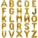 Baloane Litere A-Z, 40 cm, auriu
