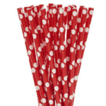 Set 10 paie roșii cu buline