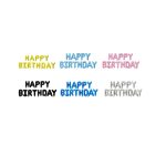 Baloane folie litere "Happy Birthday" în diverse culori și stiluri, perfecte pentru decorarea unei petreceri de ziua de naștere.