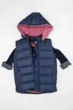 Set 4 piese - Vesta albastra fas, blugi tricou, si camasa