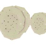 Set 6 farfurii hexagonale galbene cu steluțe aurii