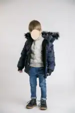 Geaca de fas bleumarin calduroasa cu blanita 3 ani - imagine 3