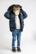 Geaca de fas bleumarin calduroasa cu blanita 3 ani - imagine 4