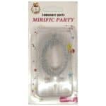 Lumânare tort argintiu cu sclipici 6cm cifra 0