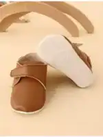 Pantofiori eleganți bebe alb/negru/maro - imagine 3