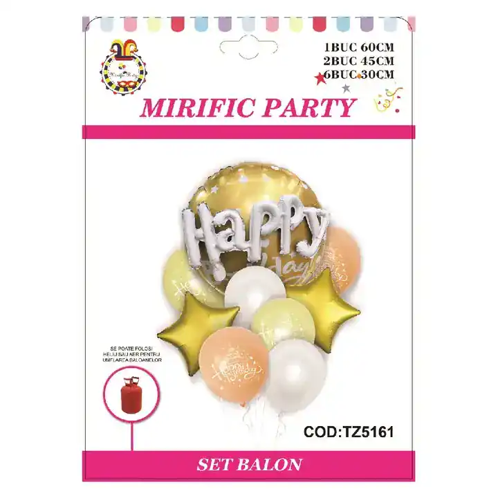 happy birthday set Set 9 baloane Happy birthday - imagine 3