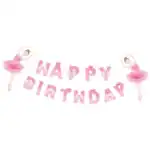 Ghirlandă balerină Happy Birthday 4,5 m - imagine 2