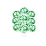 Set 5 baloane latex cu confetti verde 35 cm