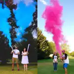 Tun cu pudră colorată 40 cm Gender reveal