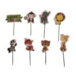Set 12 buc scobitori decorative, 7×3 cm, animaluțe, junglă