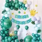 Set arcadă baloane verde banner Happy Birthday