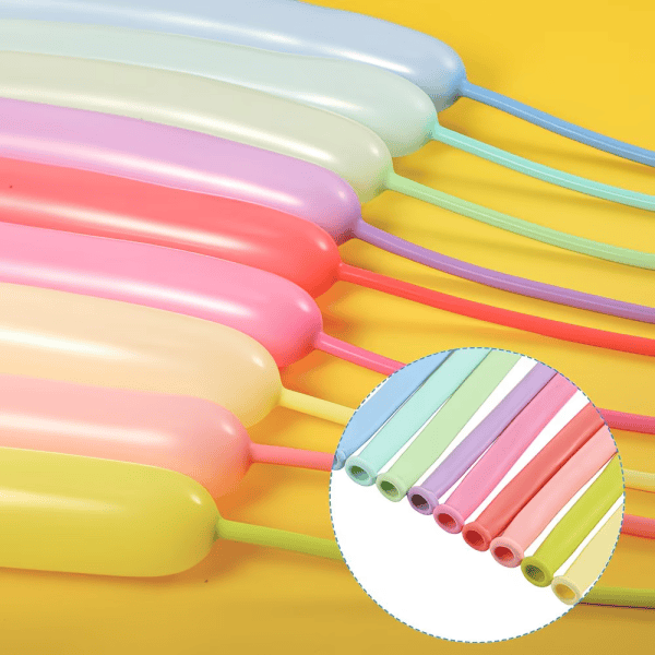 Baloane de modelaj multicolore, latex, pentru decoruri și aranjamente festive. Perfecte pentru petreceri, evenimente și decoruri creative, aducând culoare și veselie.