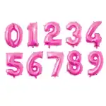 Balon folie cifră roz auriu, înălțime 100 cm, perfect pentru decoruri de evenimente speciale și aniversări.