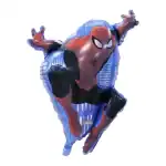 Balon Spiderman din folie, ideal pentru decor de petrecere, cu dimensiunea 38x50 cm, perfect pentru tematici cu supereroi și evenimente pentru copii.