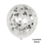Balon cu confetti argintii pentru decoruri festive și petreceri speciale. Ideal pentru evenimente elegante, adaugă strălucire și rafinament decorului tău.