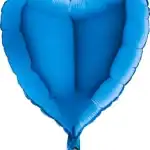 Balon folie inimă albastru, de 45 cm, perfect pentru decoruri de evenimente și petreceri romantice sau tematice.