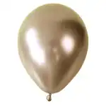 Balon latex cromat auriu deschis, perfect pentru decoruri elegante și festive, ideal pentru evenimente speciale și petreceri tematice.