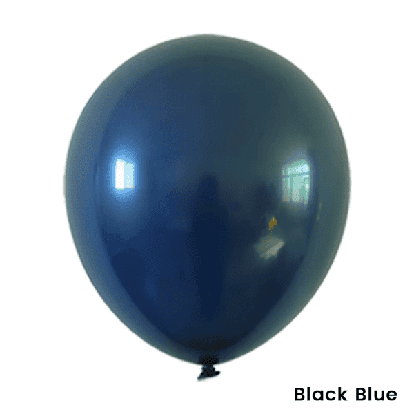 Balon latex de culoare negru-albastru, ideal pentru decoruri de petrecere sau evenimente speciale, în set de 100 de bucăți, dimensiune 30 cm.