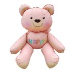 Balon folie metalizata ursulet roz 3D 77×70 cm