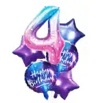 Kit 6 baloane folie metalizata, inaltime 100 cm, multicolor