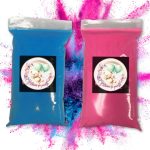 Pudră Gender Reveal 500g Roz / Albastru – pentru Baloane, Burnout, Ședințe Foto & Momente Speciale
