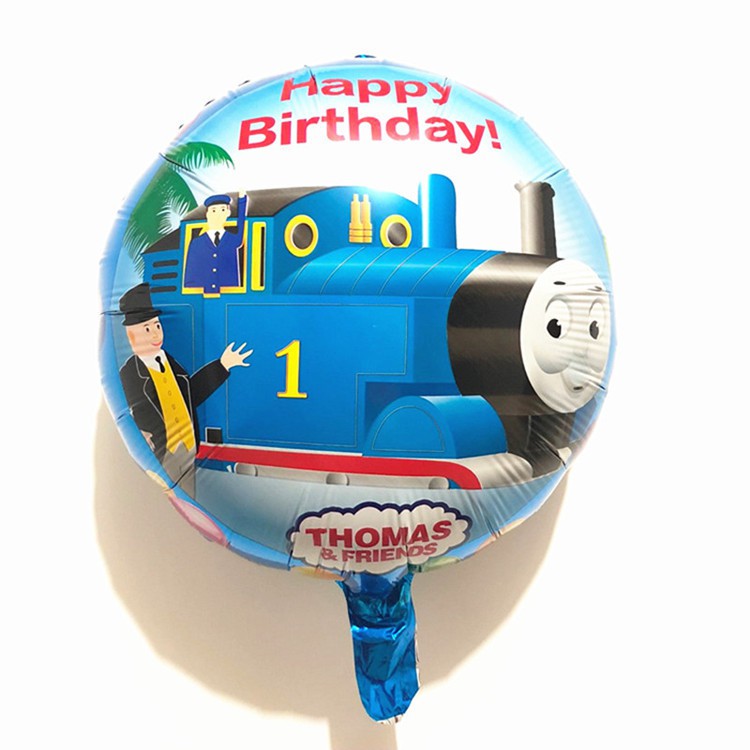 277f87a1a00f9744c49a44cc53f602a5 Balon Folie Thomas și Prietenii 45 cm Happy Birthday - imagine 1