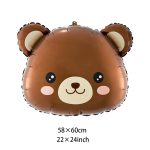 Balon Folie Ursuleț Maro 58 x 60 cm pentru Petrecere Copii