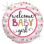 Balon Folie Welcome Baby Girl 45 cm