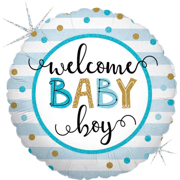 res_c440cd0b53769e5a1663fbfbfd3d4325 Balon Folie Welcome Baby Boy 45 cm - imagine 1